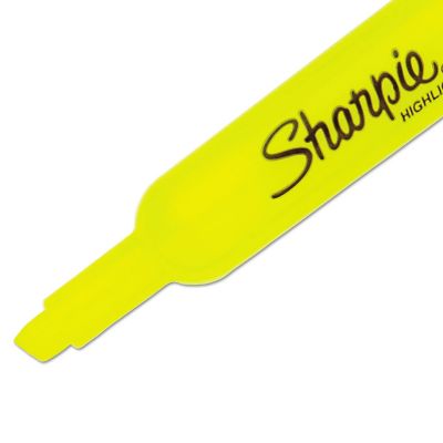 Image showing  Tank Style Highlighters, Chisel Tip, Fluorescent Yellow, 12-Pack