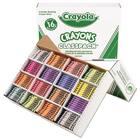 Crayola Classpack Regular Crayons, 16 Colors, 800-Pack