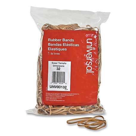 Universal Rubber Bands, Size 32, 0.04 in. Gauge, Beige, 1 lb. Box, 820-Pack