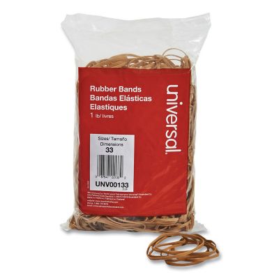 Universal Rubber Bands, Size 33, 0.04 in. Gauge, Beige, 1 lb. Box, 640-Pack