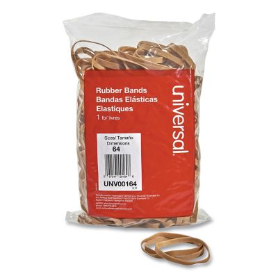 Universal Rubber Bands, Size 64, 0.04 in. Gauge, Beige, 1 lb. Bag, 320-Pack