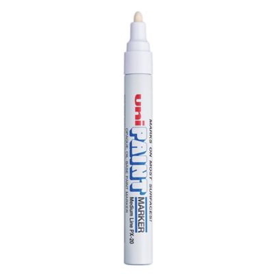 Image showing  Medium Permanent Markers, Medium Bullet Tip, White