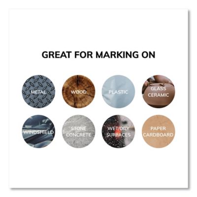 Image showing  Medium Permanent Markers, Medium Bullet Tip, White