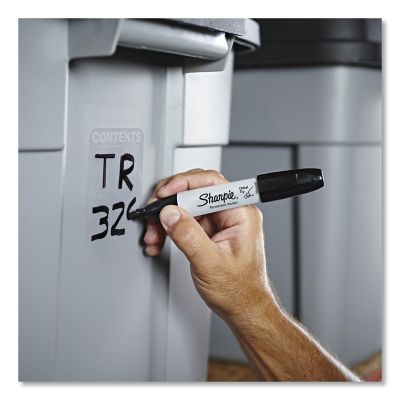 Image showing  Chisel Tip Permanent Markers, Medium, Black, 12-Pack