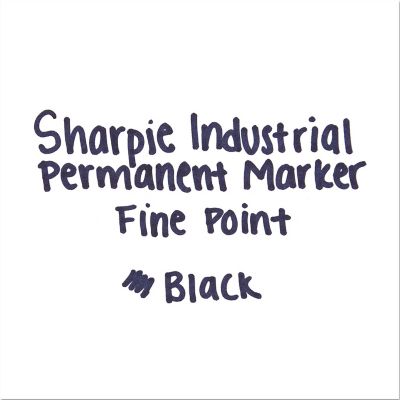 Image showing  Industrial Permanent Markers, Fine Bullet Tip, Black, 12-Pack