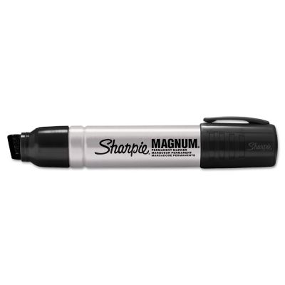 Image showing  Magnum Chisel Tip Permanent Markers, Broad Chisel Tip, Black