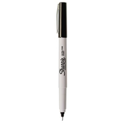 Sharpie Ultra Fine Tip Permanent Markers, Extra-Fine Needle Tip, Black, 12-Pack
