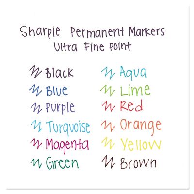 Image showing  Ultra Fine Tip Permanent Markers, Extra-Fine Needle Tip, Black, 12-Pack
