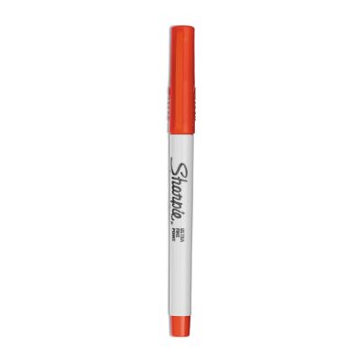 Image showing  Ultra Fine Tip Permanent Markers, Extra-Fine Needle Tip, Red, 12-Pack