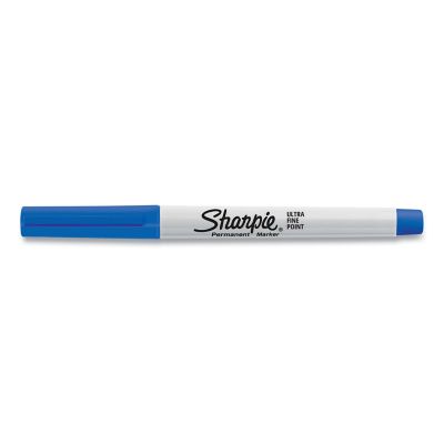 Image showing  Ultra Fine Tip Permanent Markers, Extra-Fine Needle Tip, Blue, 12-Pack