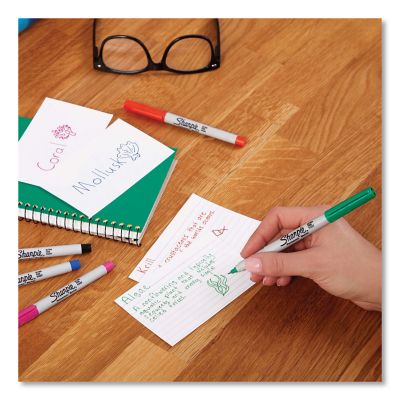 Image showing  Ultra Fine Tip Permanent Markers, Extra-Fine Needle Tip, Blue, 12-Pack