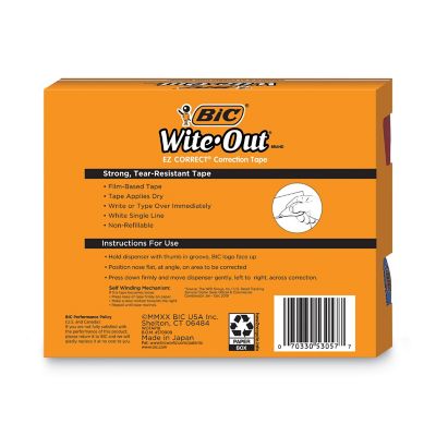 Image showing  Wite-Out EZ Correct Correction Tape, Non-Refillable, 1/6 in. x 472 in., 18-Pack