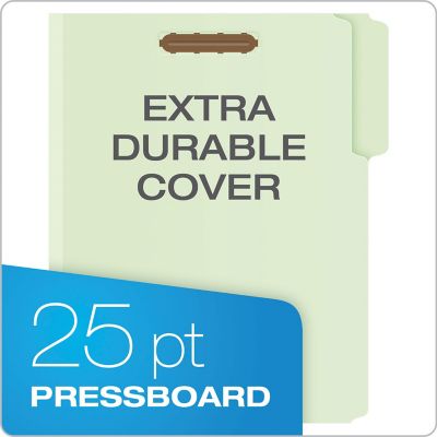 Image showing  Heavy-Duty Pressboard Folders with Embossed Fasteners, Letter Size, Green
