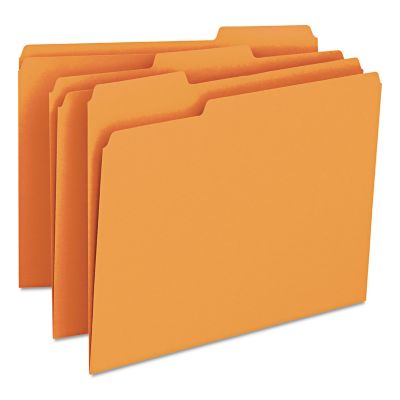 Smead Colored File Folders, 1/3-Cut Tabs, Letter Size, Orange, 100-Pack