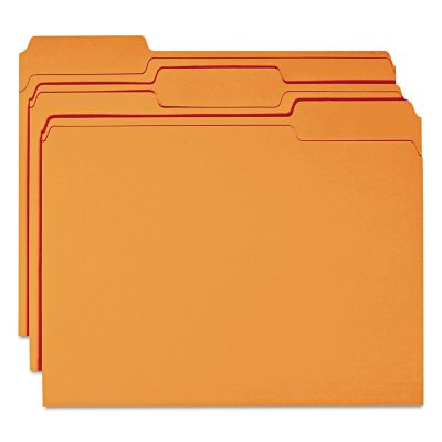 Image showing  Colored File Folders, 1/3-Cut Tabs, Letter Size, Orange, 100-Pack