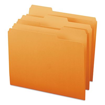 Image showing  Colored File Folders, 1/3-Cut Tabs, Letter Size, Orange, 100-Pack