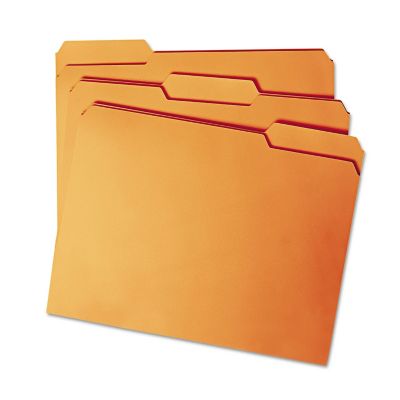 Image showing  Colored File Folders, 1/3-Cut Tabs, Letter Size, Orange, 100-Pack