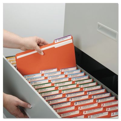 Image showing  Colored File Folders, 1/3-Cut Tabs, Letter Size, Orange, 100-Pack
