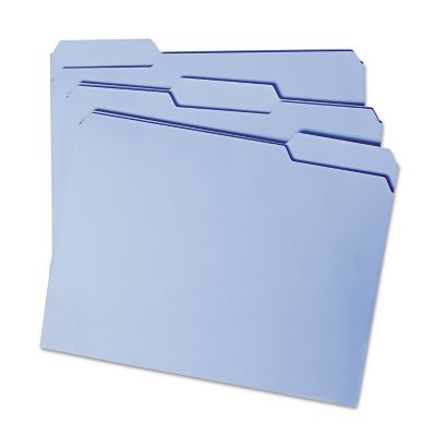 Image showing  Colored File Folders, 1/3-Cut Tabs, Letter Size, Blue, 100-Pack