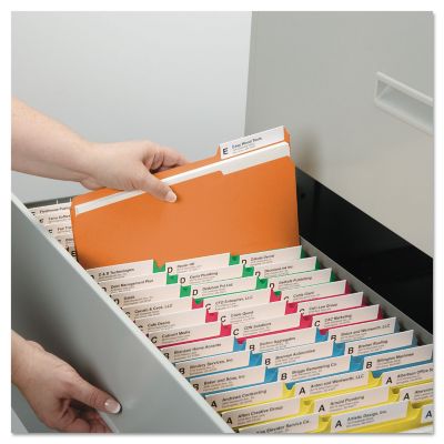 Image showing  Colored File Folders, 1/3-Cut Tabs, Letter Size, Blue/Green/Orange/Red/Yellow, 100-Pack
