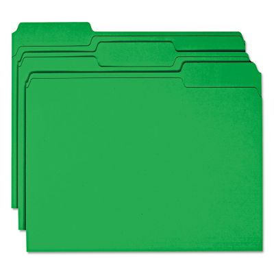 Image showing  Colored File Folders, 1/3-Cut Tabs, Letter Size, Green, 100-Pack