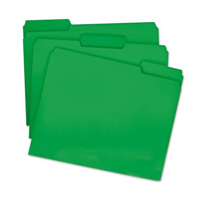 Image showing  Colored File Folders, 1/3-Cut Tabs, Letter Size, Green, 100-Pack