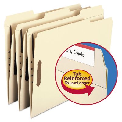 Image showing  Top Tab 2-Fastener Folders, 1/3-Cut Tabs, Letter Size, 11 Point Manila, Manila, 50-Pack