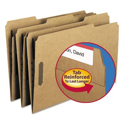 Smead Top Tab 2-Fastener File Folders, 1/3-Cut Tabs, Legal Size, 11 Point Kraft, Brown, 50-Pack
