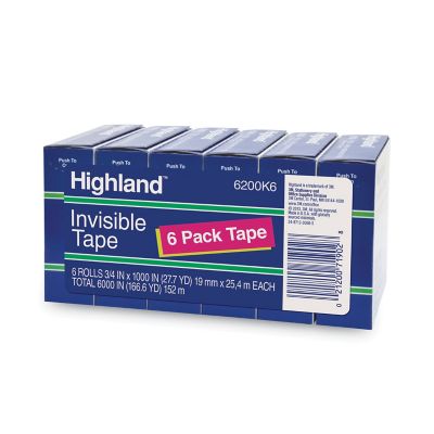 Image showing  Invisible Permanent Mending Tape, 1 in. Core, 0.75 in. x 83.33 ft., Clear, 6-Pack