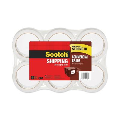 Scotch 3750 Commercial-Grade Packaging Tape, 3 in. Core, 1.88 in. x 54.6 yd., Clear, 6-Pack