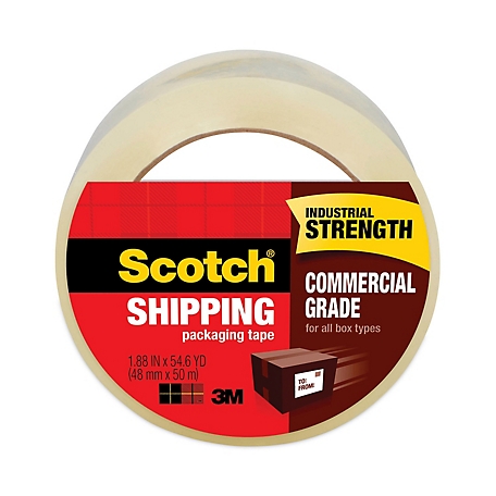Scotch 3750 Commercial-Grade Packaging Tape, 3 in. Core, 1.88 in. x 54.6 yd., Clear, 48-Pack