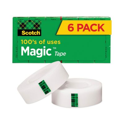 Scotch Magic Tape Refill, 1 in. Core, 0.75 in. x 83.33 ft., Clear, 6-Pack
