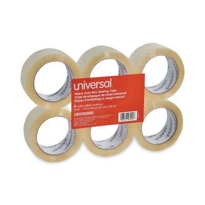 Universal Heavy-Duty Box Sealing Tape, 3 in. Core, 1.88 in. x 54.6 yd., Clear, 6-Pack