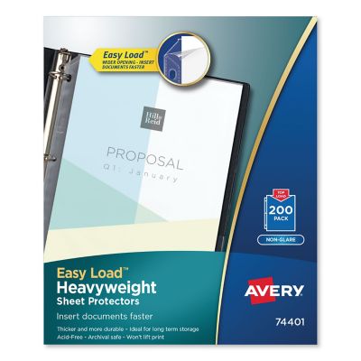 Avery Top-Load Poly Sheet Protectors, Heavyweight, Letter Size, Non-Glare, 200 pk.