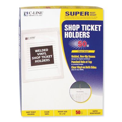Image showing  Vinyl Shop Ticket Holders, 9 in. x 12 in., Clear, 50-Pack
