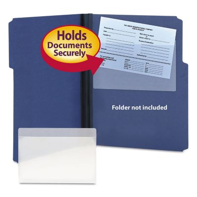 Smead Self-Adhesive Poly Office File Pockets, Top Load, Clear, 9 x 5 in., 100-Pack