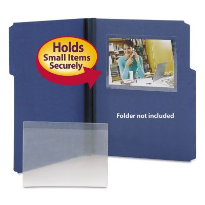 Smead Self-Adhesive Poly File Pockets, Top Load, Clear, 6 in. x 4 in., 100 pk.