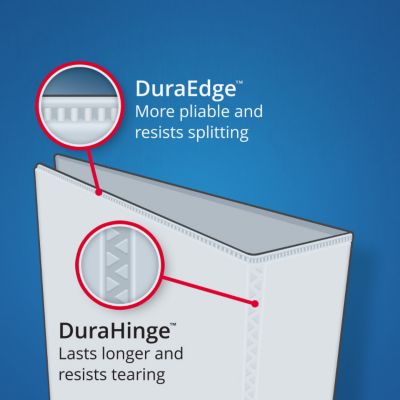 Image showing  Durable View Binder with DuraHinge and Slant Rings, 3 Rings, 11 in. x 8.5 in., 3 in., White