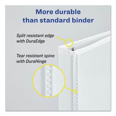 Image showing  Durable View Binder with DuraHinge and Slant Rings, 3 Rings, 11 in. x 8.5 in., 3 in., White