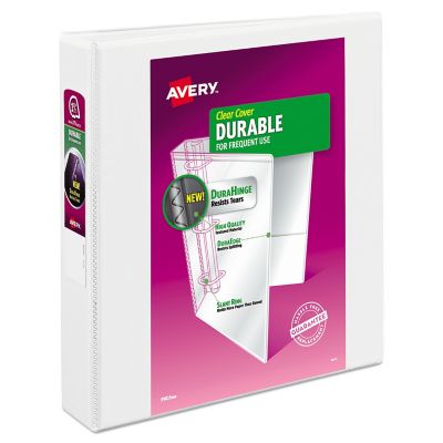 Avery Durable View Binder with DuraHinge and Slant Rings, 3 Rings, 11 in. x 8.5 in., 1-1/2 in., White