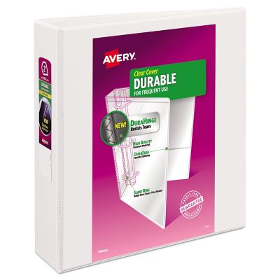 Avery Durable View Binder with DuraHinge and Slant Rings, 3 Rings, 11 in. x 8.5 in., 2 in., White