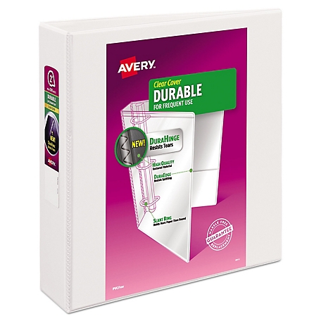 Avery Durable View Binder with DuraHinge and Slant Rings, 3 Rings, 11 in. x 8.5 in., 2 in., White