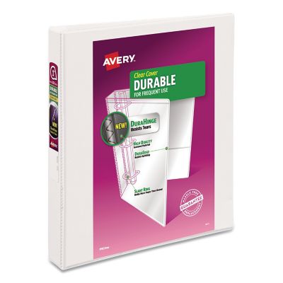 Avery Durable View Binder with DuraHinge and Slant Rings, 3 Rings, 11 in. x 8.5 in., White, 4-Pack