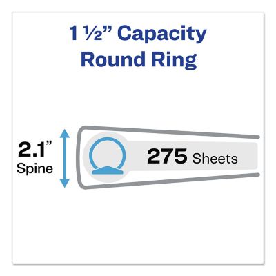 Image showing  Economy View Binder with Round Rings, 3 Rings, 11 in. x 8.5 in., 1-1/2 in., White