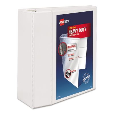 Avery Heavy-Duty View Binder with DuraHinge and Locking 1-Touch Rings, 3 Rings, 11 in. x 8.5 in., White