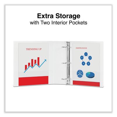Image showing 7 th Universal Slant-Ring View Binder, 3 Rings, 2 in. Capacity, 11 in. x 8.5 in., White