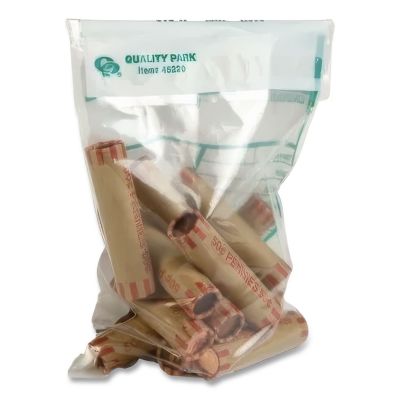 Image showing 1 th Quality Park Cash Transmittal Bags with Printed Info Block, 6 in. x 9 in., Clear