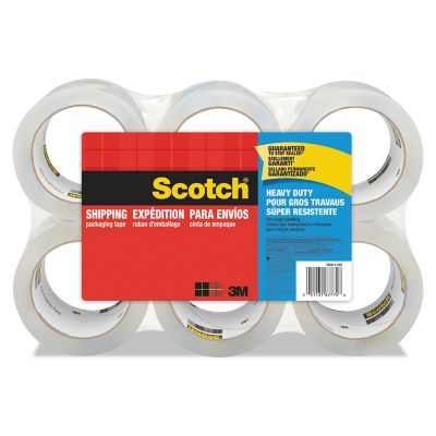 Scotch 3850 Heavy-Duty Packaging Tape, 3 in. Core, 1.88 in. x 54.6 yd., Clear, 6-Pack