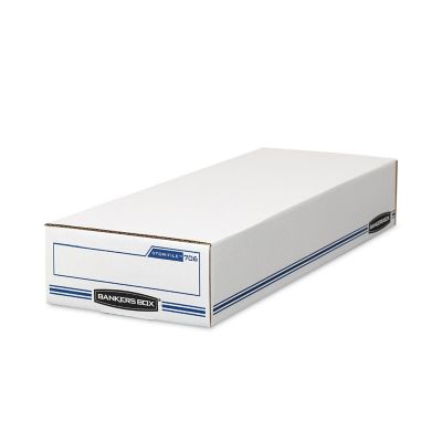 Image showing  Stor/File Check Storage Boxes, 9.25 in. x 25 in. x 4.13 in., White/Blue, 12-Pack