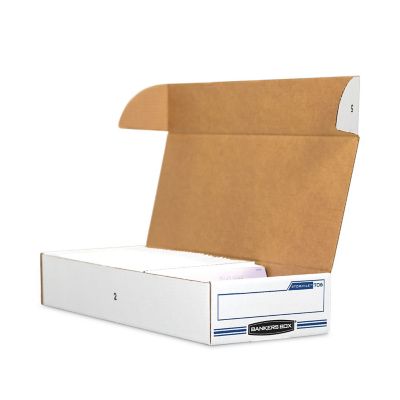 Image showing  Stor/File Check Storage Boxes, 9.25 in. x 25 in. x 4.13 in., White/Blue, 12-Pack